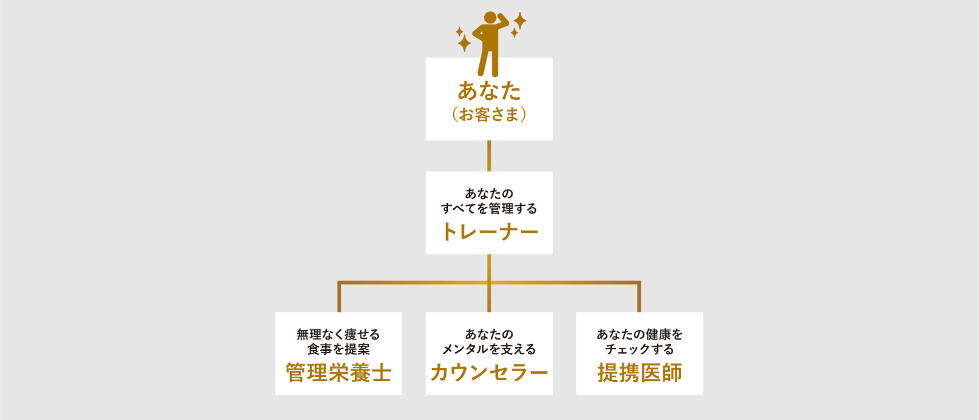 お客さま・トレーナー・管理栄養士・カウンセラー・提携医師