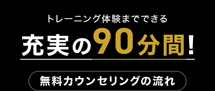 トレーニング体験までできる充実の90分間！無料カウンセリングの流れ